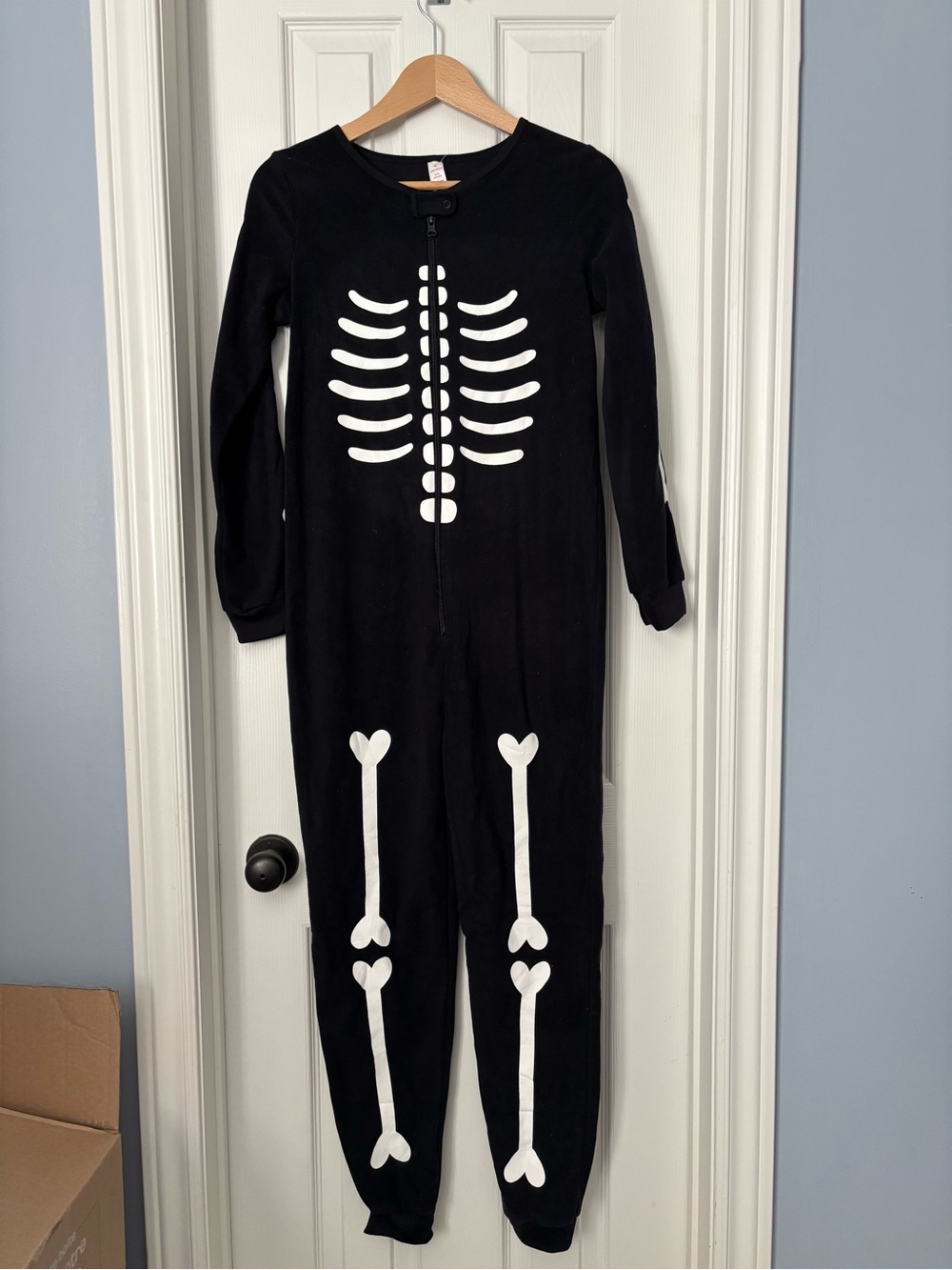 Joe Fresh - Kids Black Skeleton One-Piece Pajamas Youth XL